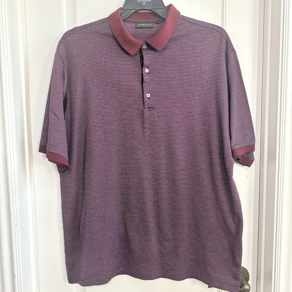 Bobby Jones Collection Polo Shirt Men's‎ XL Purple Red Golf Short Sleeve
